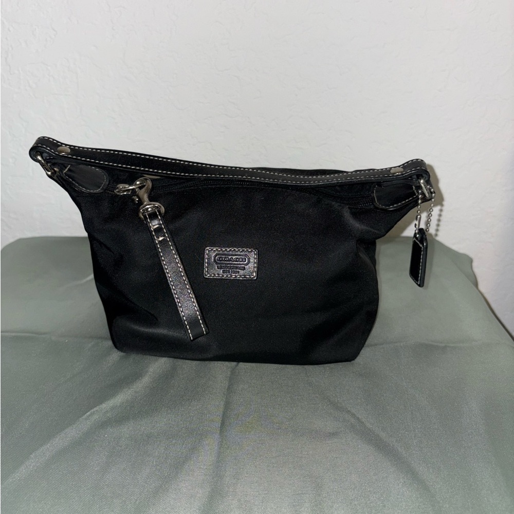 Coach Black Nylon mini pouch handbag
